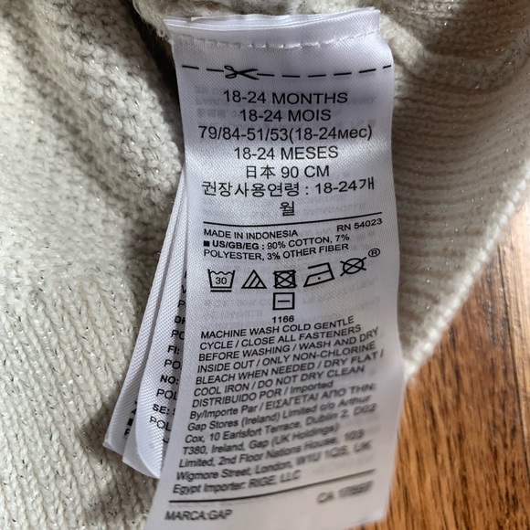 Baby Gap Ivory Sparkle Cardigan, 18-24 months - Picture 7 of 7